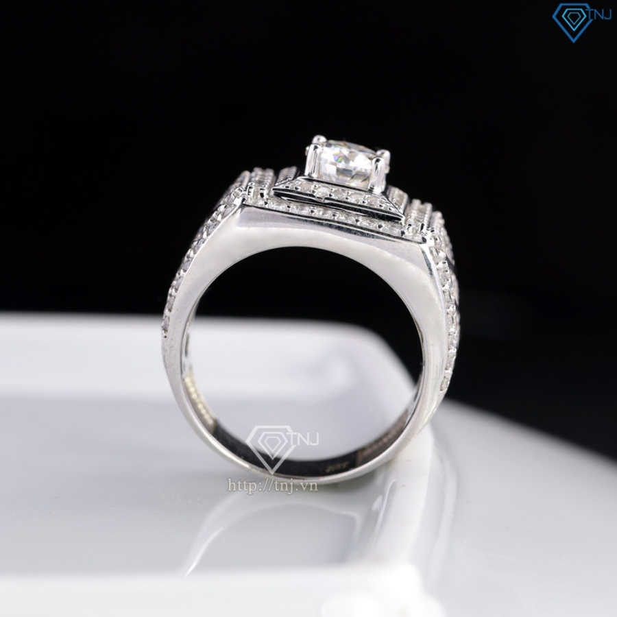 Nhẫn nam đẹp đính kim cương nhân tạo Moissanite 6.0mm - Kiểm định GRA