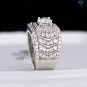 Nhẫn nam đẹp đính kim cương nhân tạo Moissanite 6.0mm - Kiểm định GRA