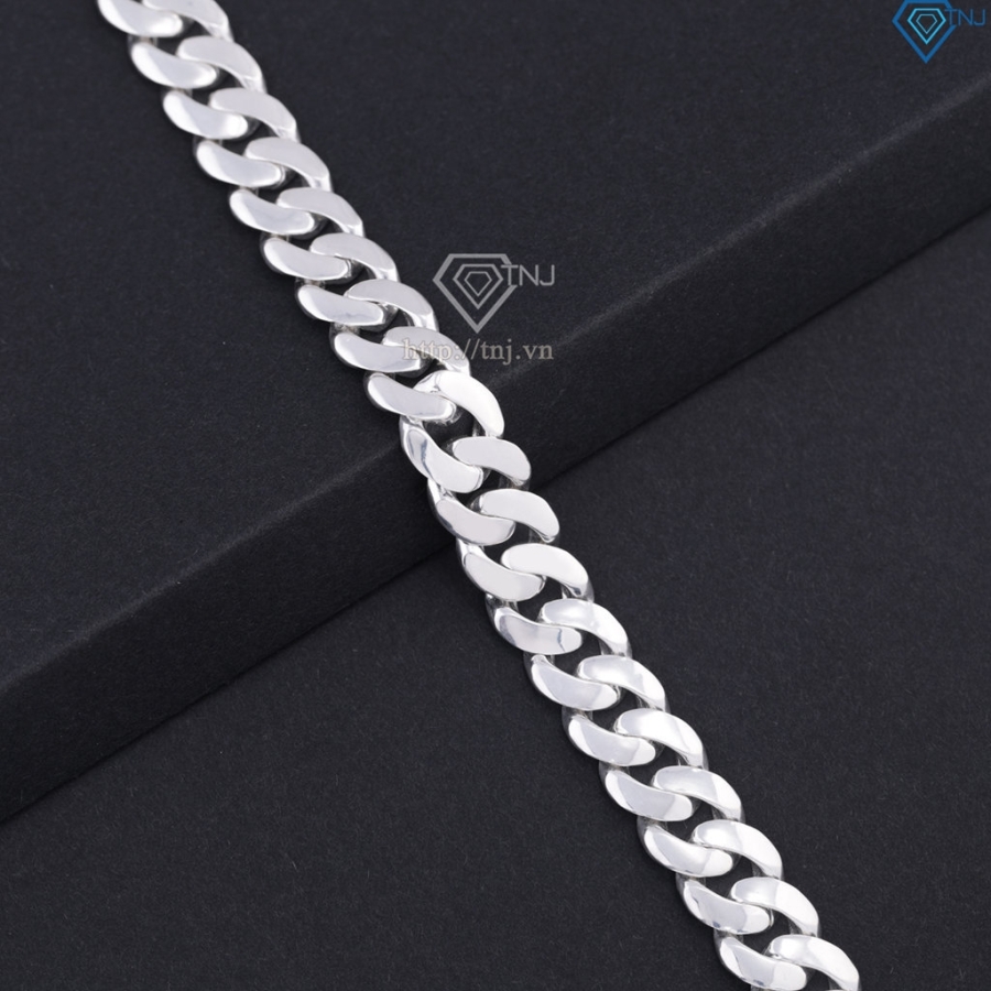 Lắc tay bạc nam mắt xích Cuban không đính đá 10mm LTA0224 Lắc tay bạc nam mắt xích Cuban không đính đá 10mm LTA0224