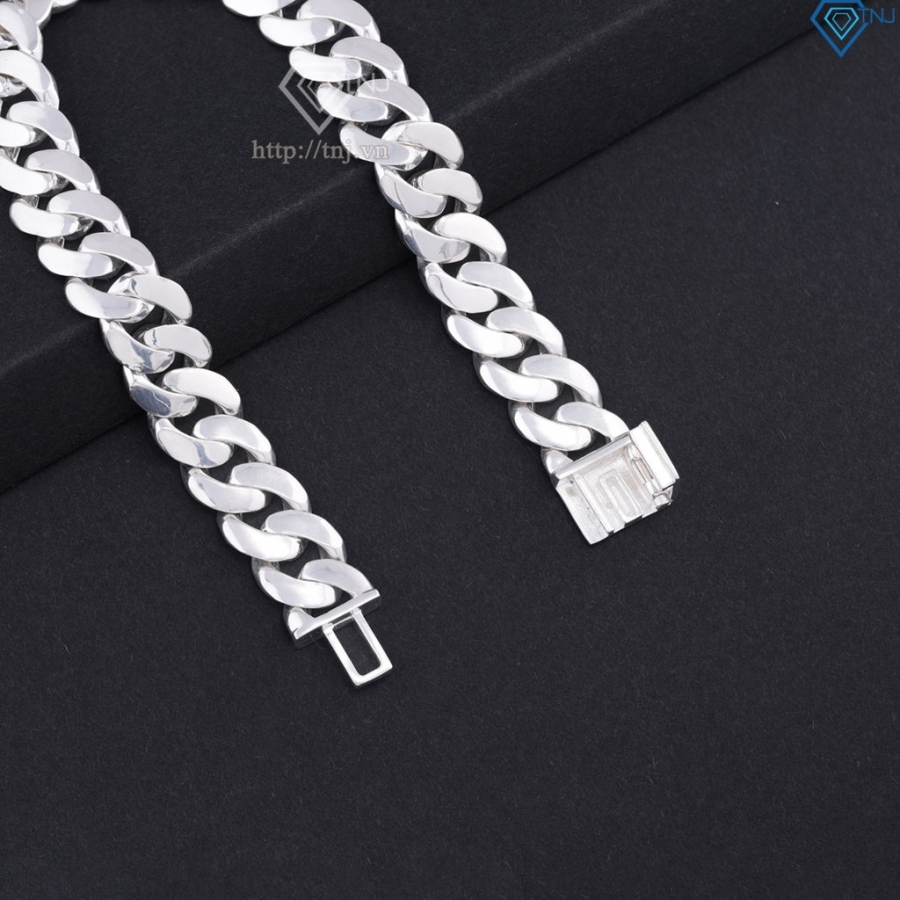 Lắc tay bạc nam mắt xích Cuban không đính đá 10mm LTA0224 Lắc tay bạc nam mắt xích Cuban không đính đá 10mm LTA0224