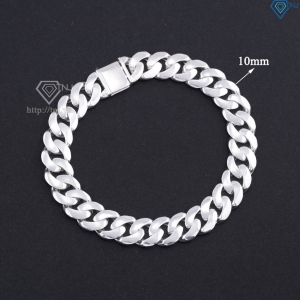 Lắc tay bạc nam mắt xích Cuban không đính đá 10mm LTA0224 Lắc tay bạc nam mắt xích Cuban không đính đá 10mm LTA0224