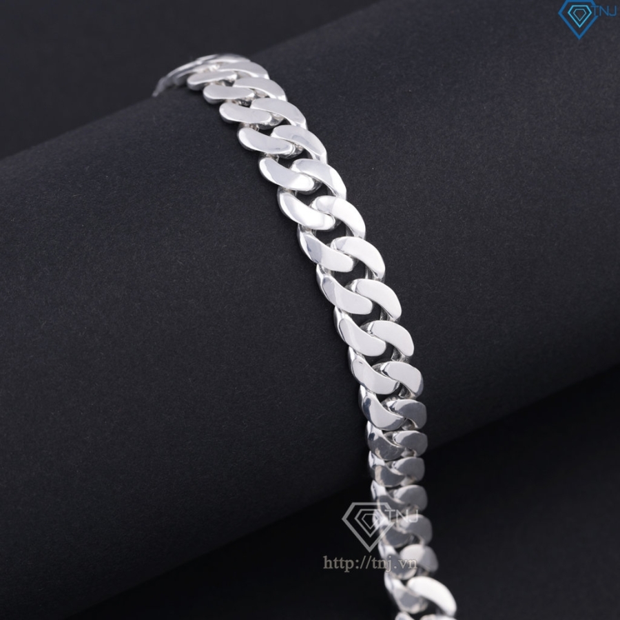 Lắc tay bạc nam mắt xích Cuban không đính đá 10mm LTA0224 Lắc tay bạc nam mắt xích Cuban không đính đá 10mm LTA0224