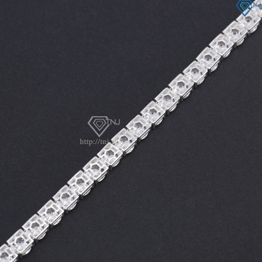 Lắc tay Tennis bạc cho nam đính đá 8mm LTA0225 - Trang Sức TNJ