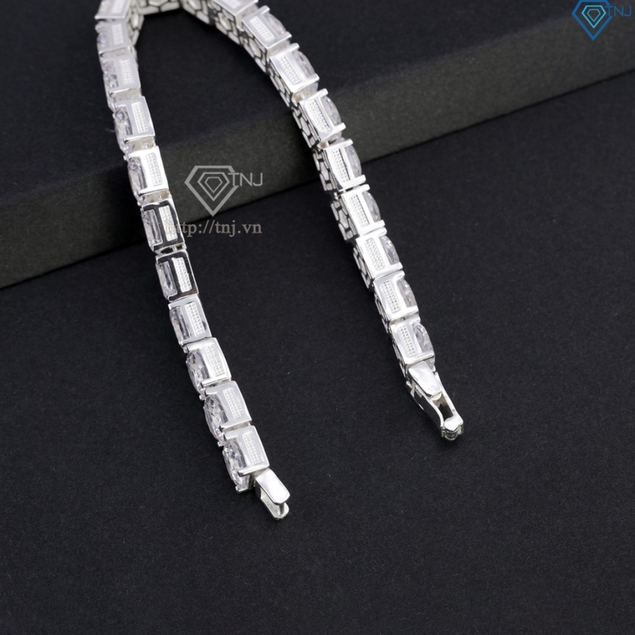 Lắc tay Tennis bạc cho nam đính đá 8mm LTA0225 - Trang Sức TNJ