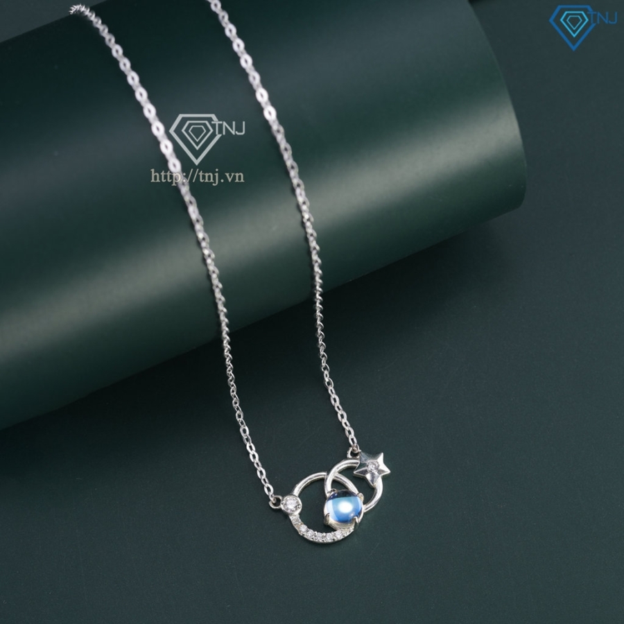 Dây chuyền bạc nữ mặt trăng sao đính đá pha lê Aurona DCN0795 Dây chuyền bạc nữ mặt trăng sao đính đá pha lê Aurona DCN0795