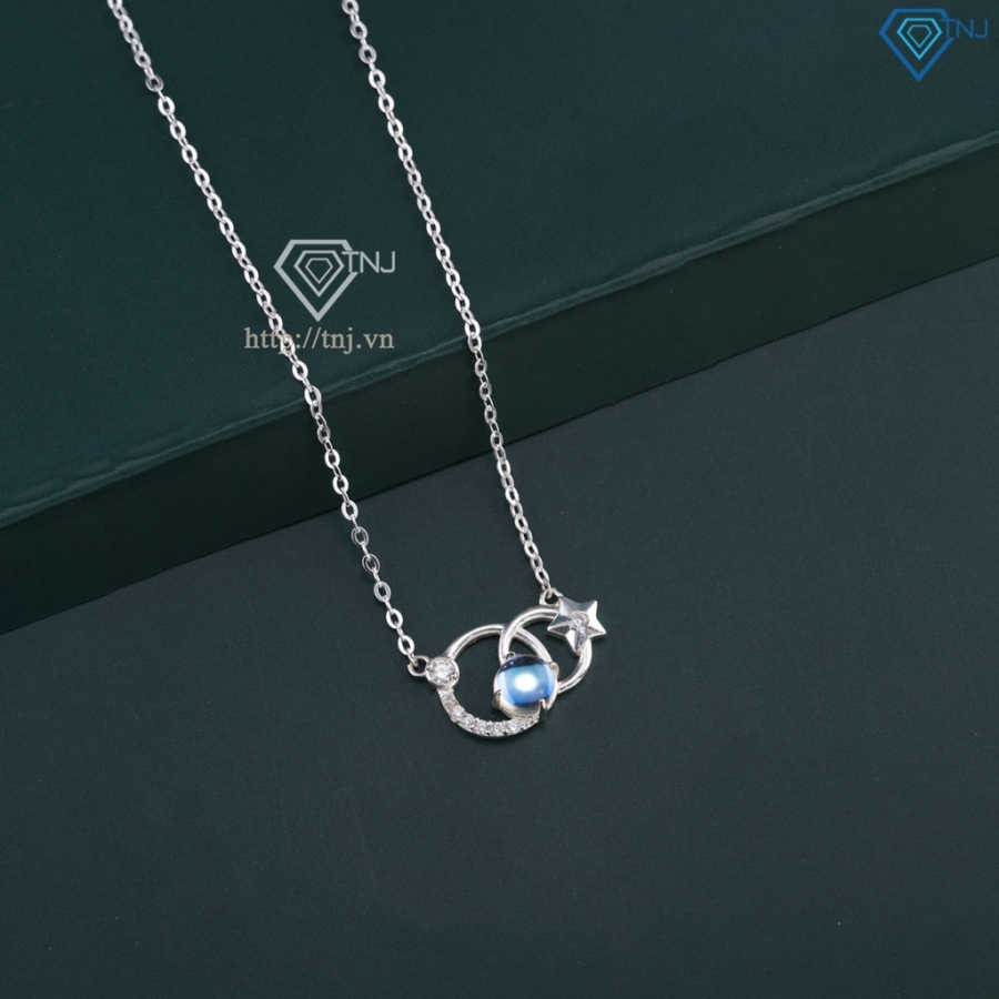 Dây chuyền bạc nữ mặt trăng sao đính đá pha lê Aurona DCN0795 Dây chuyền bạc nữ mặt trăng sao đính đá pha lê Aurona DCN0795