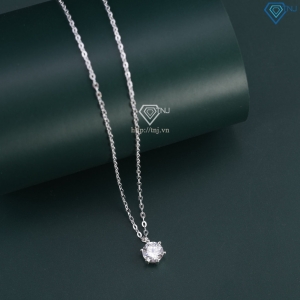 Dây chuyền bạc nữ đơn giản đính đá DCN0796 - Trang sức TNJ Dây chuyền bạc nữ đơn giản đính đá DCN0796 - Trang sức TNJ