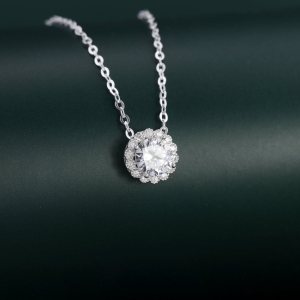 Dây chuyền bạc nữ mặt bông hoa đính đá DCN0797