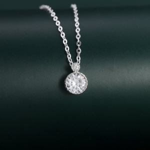 Dây chuyền bạc nữ đơn giản đính đá DCN0798