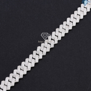 Lắc tay nam Cuban mắt xích đính đá bản 12mm LTA0226 - Trang Sức TNJ Lắc tay nam Cuban mắt xích đính đá bản 12mm LTA0226 - Trang Sức TNJ