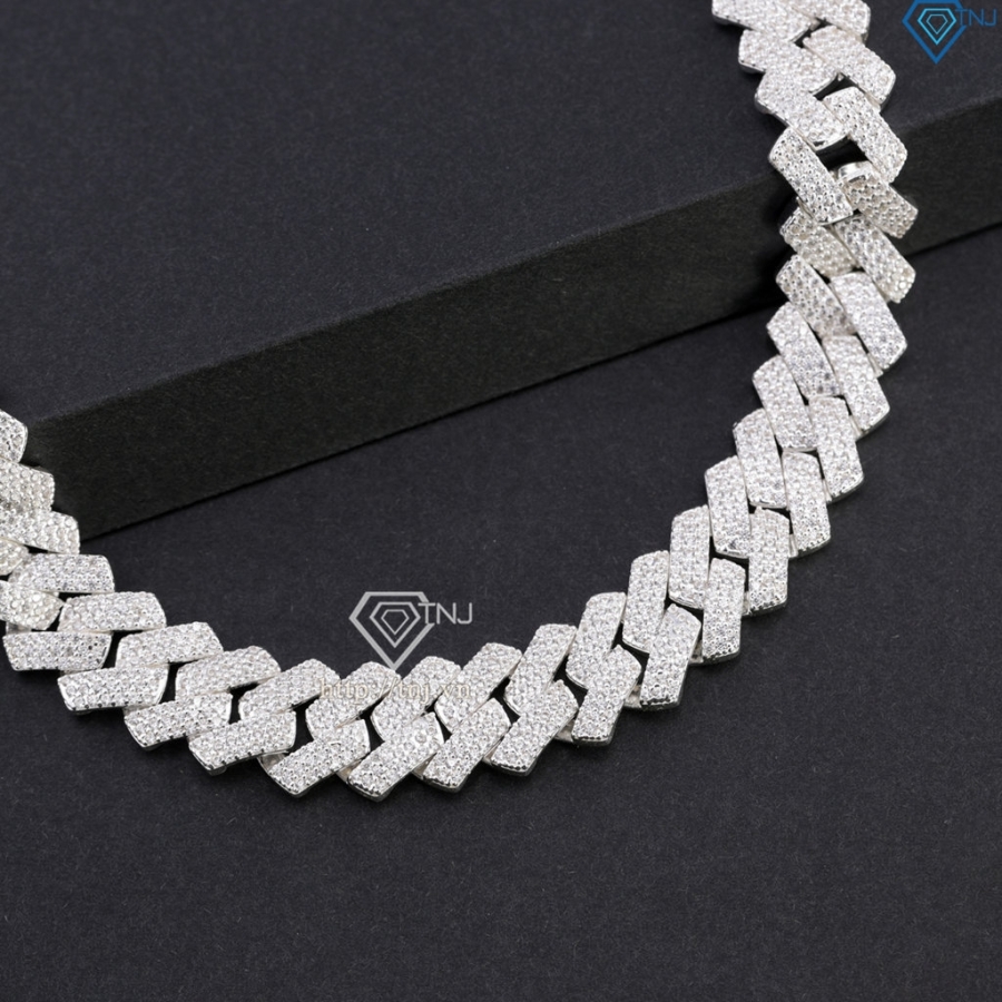 Lắc tay nam Cuban mắt xích đính đá bản 12mm LTA0226 - Trang Sức TNJ Lắc tay nam Cuban mắt xích đính đá bản 12mm LTA0226 - Trang Sức TNJ