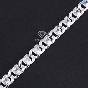 Lắc tay bạc nam mắt xích đính đá bản 12mm LTA0227 - Trang Sức TNJ