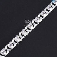 Lắc tay bạc nam mắt xích đính đá bản 12mm LTA0227 - Trang Sức TNJ Lắc tay bạc nam mắt xích đính đá bản 12mm LTA0227 - Trang Sức TNJ