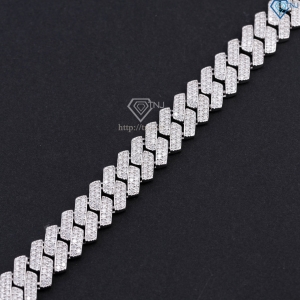 Lắc tay nam Cuban đính full kim cương Moissanite 14mm LTAM0013 Lắc tay nam Cuban đính full kim cương Moissanite 14mm LTAM0013