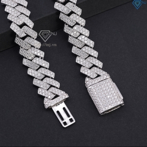 Lắc tay nam Cuban đính full kim cương Moissanite 14mm LTAM0013