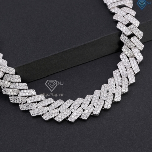 Lắc tay nam Cuban đính full kim cương Moissanite 14mm LTAM0013