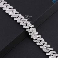 Lắc tay nam Cuban đính full kim cương Moissanite 14mm LTAM0013 Lắc tay nam Cuban đính full kim cương Moissanite 14mm LTAM0013