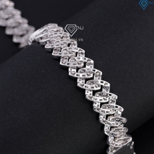 Lắc tay nam Cuban đính full kim cương Moissanite 14mm LTAM0013