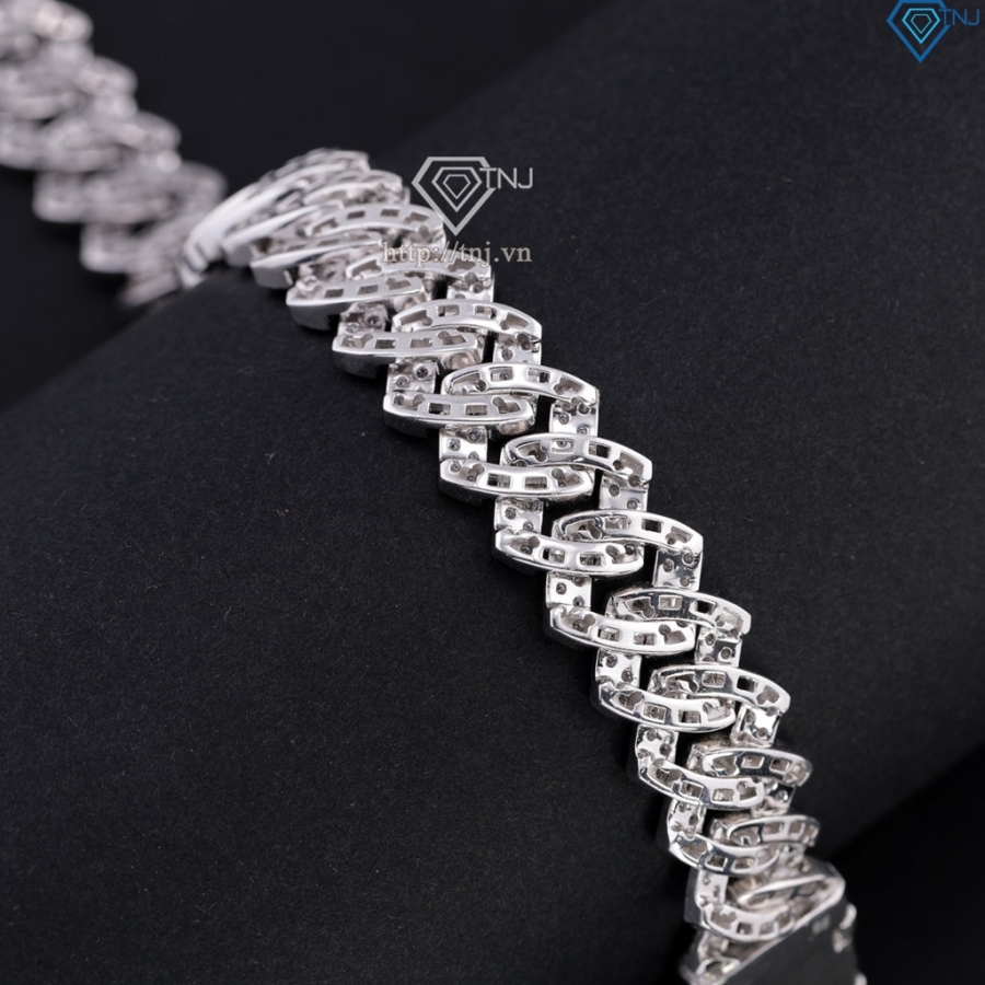 Lắc tay nam Cuban đính full kim cương Moissanite 14mm LTAM0013 Lắc tay nam Cuban đính full kim cương Moissanite 14mm LTAM0013