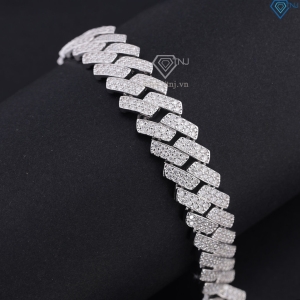 Lắc tay nam Cuban đính full kim cương Moissanite 14mm LTAM0013