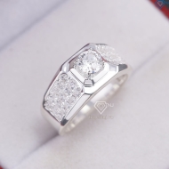 Nhẫn nam bạc 925 bản nhỏ đính đá NNA0861