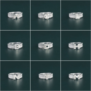 Nhẫn bạc nữ 925 chữ cái theo yêu cầu đính đá NN0515