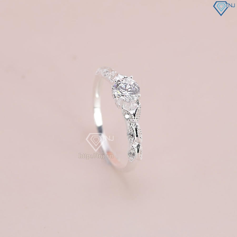 Nhẫn bạc nữ bản nhỏ đính đá đẹp NN0523 - Trang Sức TNJ Nhẫn bạc nữ bản nhỏ đính đá đẹp NN0523 - Trang Sức TNJ