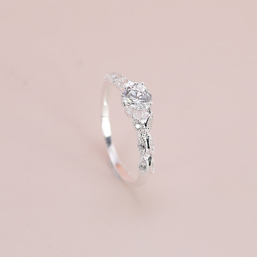 Nhẫn bạc nữ bản nhỏ đính đá đẹp NN0523 Nhẫn bạc nữ bản nhỏ đính đá đẹp NN0523