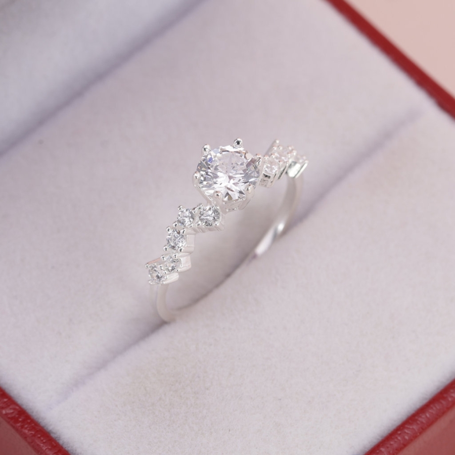 Nhẫn bạc nữ cách điệu đính đá NN0524 Nhẫn bạc nữ cách điệu đính đá NN0524