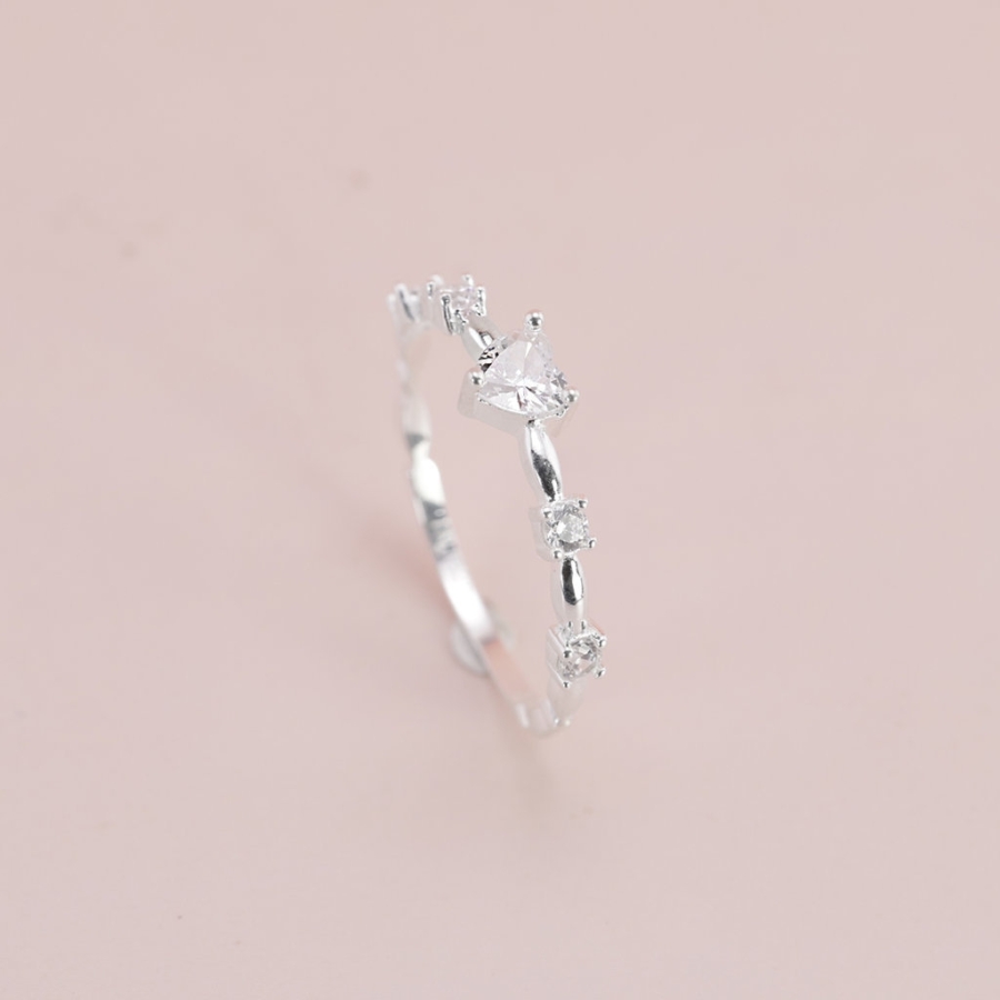 Nhẫn bạc nữ hình trái tim đính đá giá rẻ NN0525 Nhẫn bạc nữ hình trái tim đính đá giá rẻ NN0525
