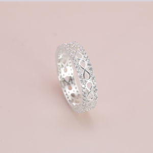 Nhẫn bạc nữ hình vô cực đính đá NN0527 Nhẫn bạc nữ hình vô cực đính đá NN0527