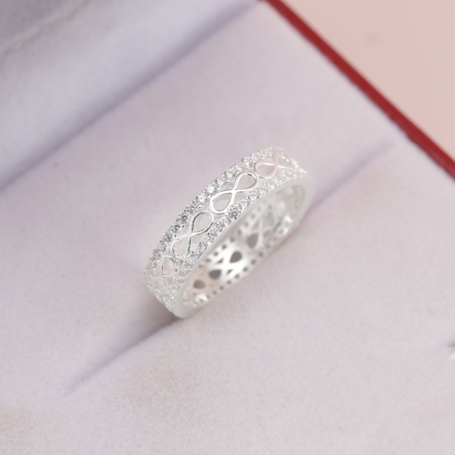 Nhẫn bạc nữ hình vô cực đính đá NN0527- Trang Sức TNJ Nhẫn bạc nữ hình vô cực đính đá NN0527- Trang Sức TNJ