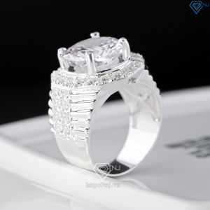 Nhẫn bạc nam bản to đính đá 15mm NNA0862 Nhẫn bạc nam bản to đính đá 15mm NNA0862