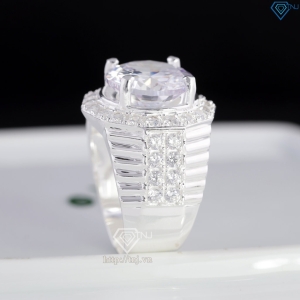 Nhẫn bạc nam bản to đính đá 15mm NNA0862 Nhẫn bạc nam bản to đính đá 15mm NNA0862