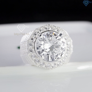 Nhẫn bạc nam bản to đính đá 15mm NNA0862