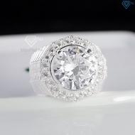 Nhẫn bạc nam bản to đính đá 15mm NNA0862 Nhẫn bạc nam bản to đính đá 15mm NNA0862