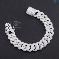 Lắc tay nam Cuban bạc đính đá LTA0059 - Trang Sức TNJ