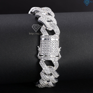 Lắc tay nam Cuban bạc đính đá LTA0059 - Trang Sức TNJ