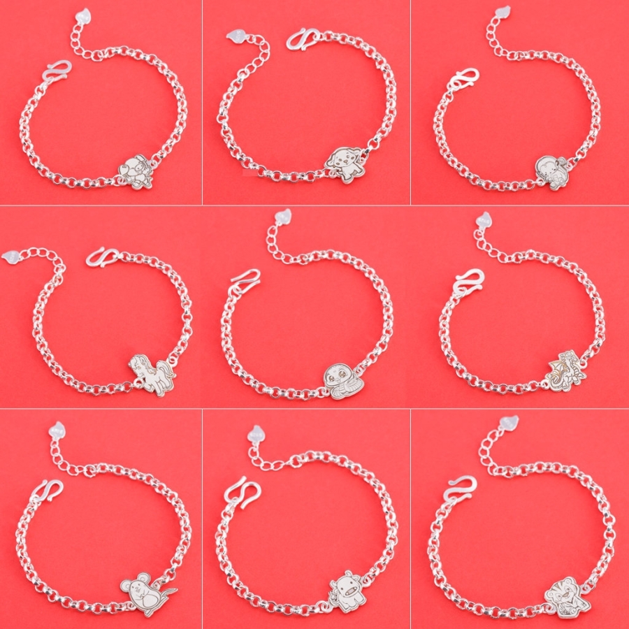 Lắc bạc cho bé hình 12 con giáp dễ thương LTT0200