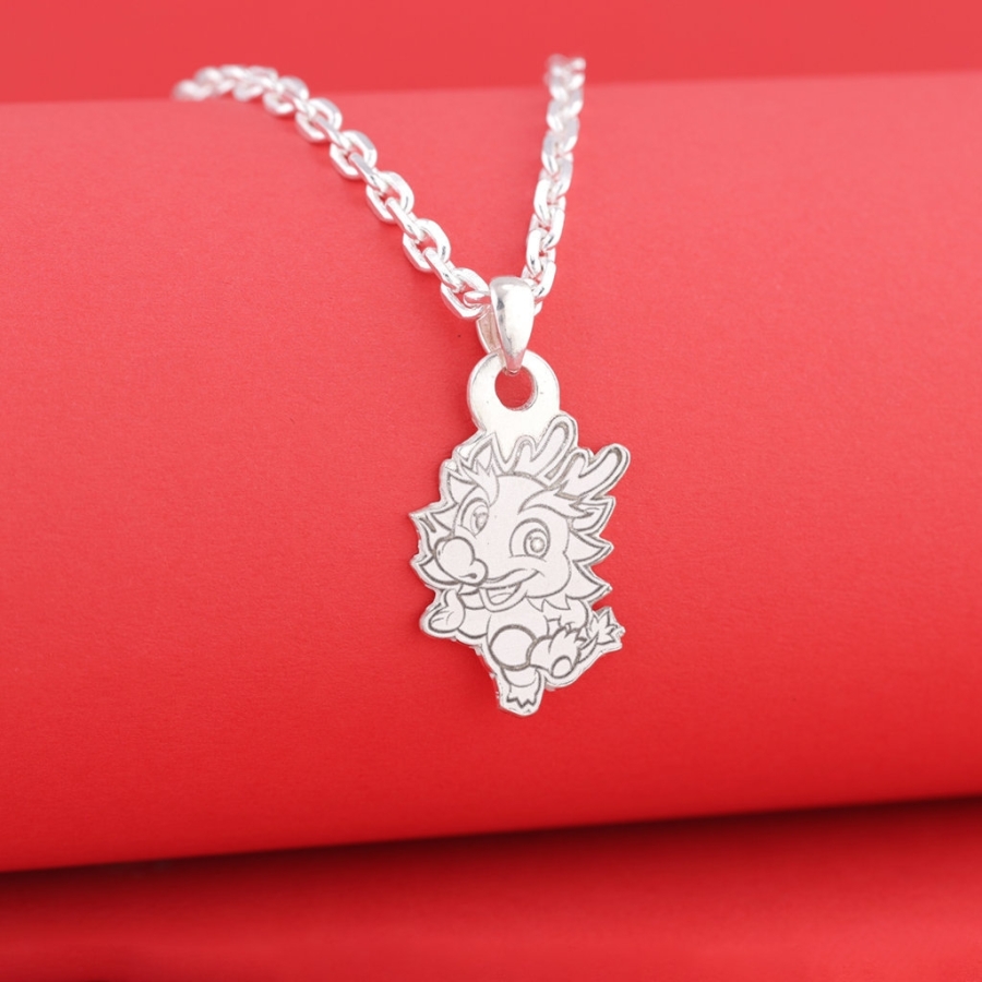 Dây chuyền bạc cho bé hình con rồng khắc tên DCT0132