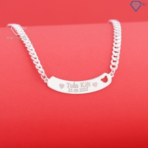 Dây chuyền bạc trẻ em khắc tên theo yêu cầu DCT0133 - Trang Sức TNJ