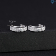 Khuyên tai bạc nam nhỏ 11mm đính full đá BTA0116 - Trang Sức TNJ