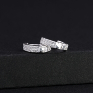 Khuyên tai bạc nam nhỏ 11mm đính full đá BTA0116