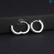 Khuyên tai bạc nam nhỏ 11mm đính full đá BTA0116 - Trang Sức TNJ