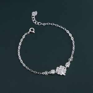 Lắc tay bạc nữ hình cỏ 4 lá đẹp LTN0316