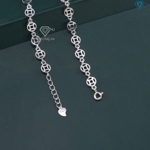 Lắc tay bạc nữ hình kim tiền đẹp LTN0437