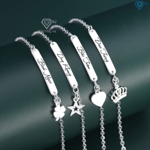 Lắc tay bạc nữ khắc tên theo yêu cầu giá rẻ LTN0438