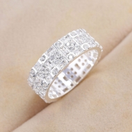 Nhẫn nam bạc 925 bản tròn đính đá đẹp NNA0864