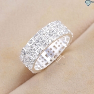Nhẫn nam bạc 925 bản tròn đính đá đẹp NNA0864