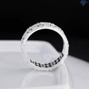 Nhẫn nam bạc 925 bản tròn đính đá đẹp NNA0864